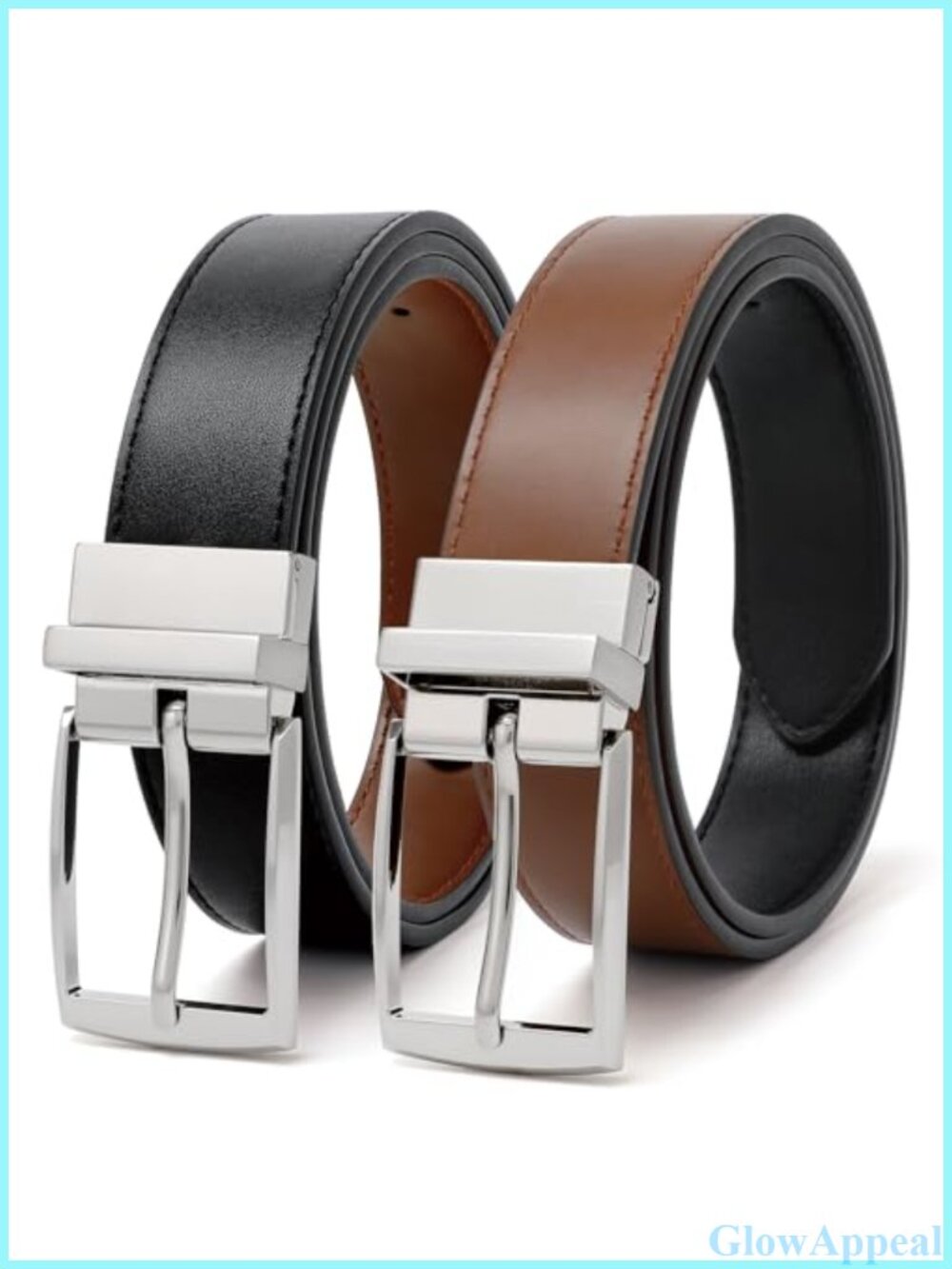Reversible Faux Leather Belt for Women Adjustable Jeans Dress Belt